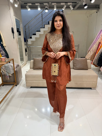 Crepe embellished co-ord set
