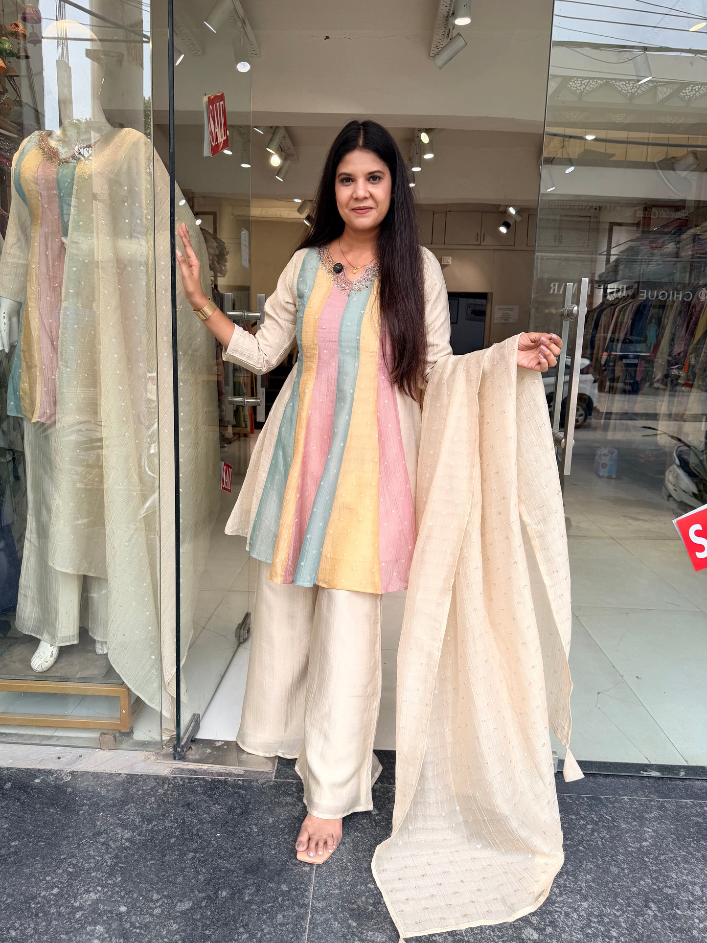 Rainbow kalis indowestern sharara suit