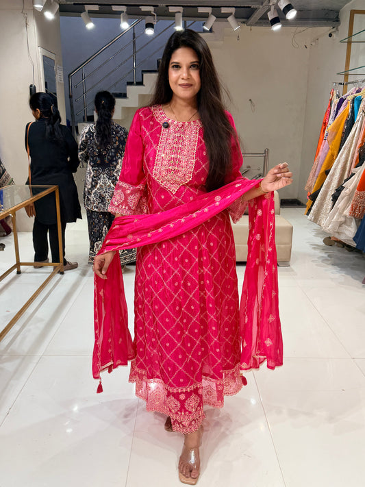 Crepe anarkali suit