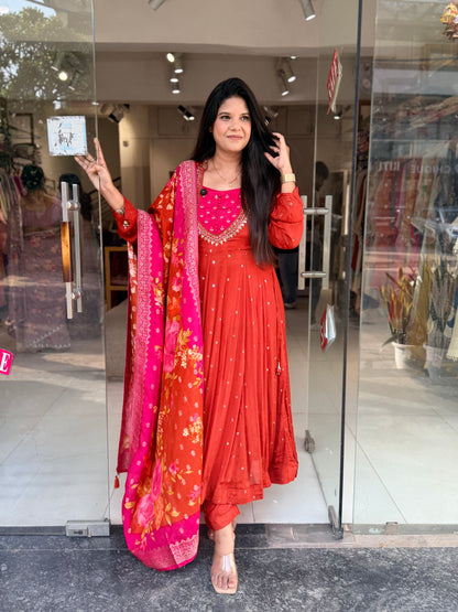 Chinon anarkali suit