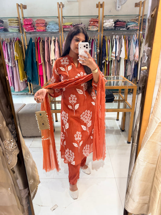 Alia mull chanderi suit