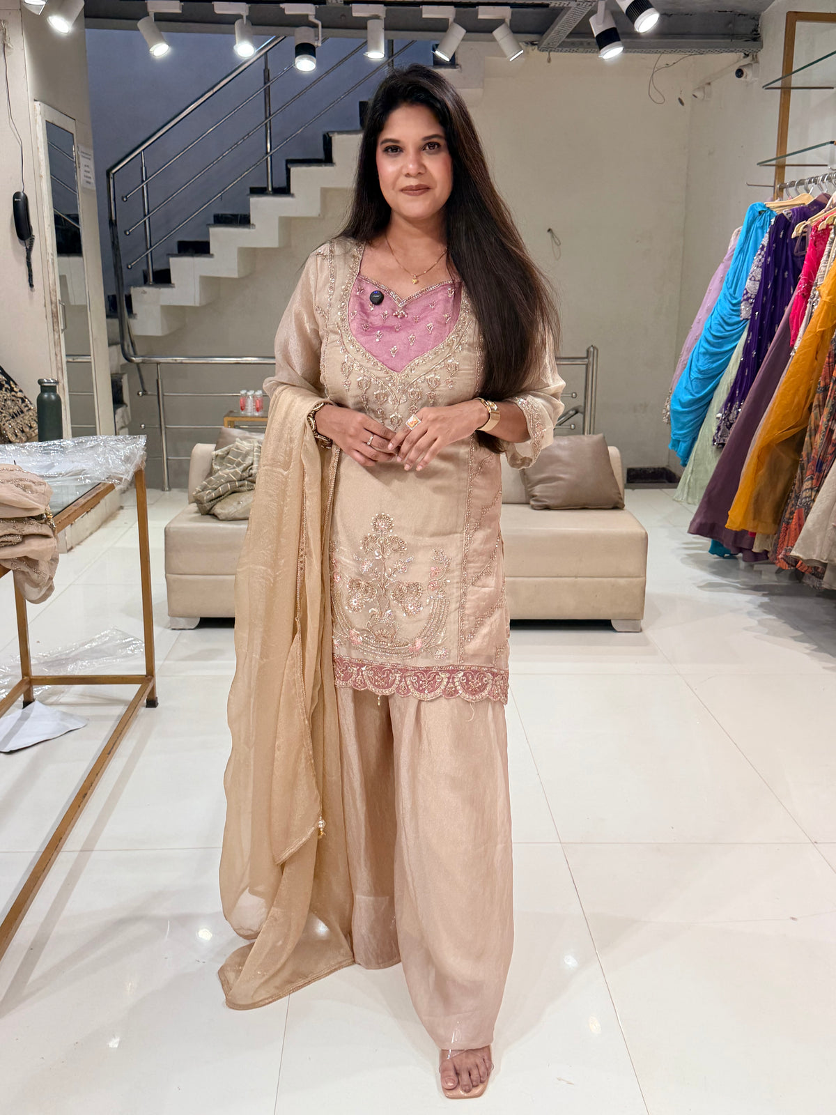 Embellished sharara suit