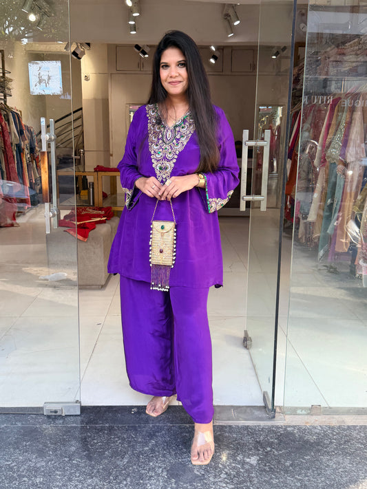 Purple crepe co-ord set
