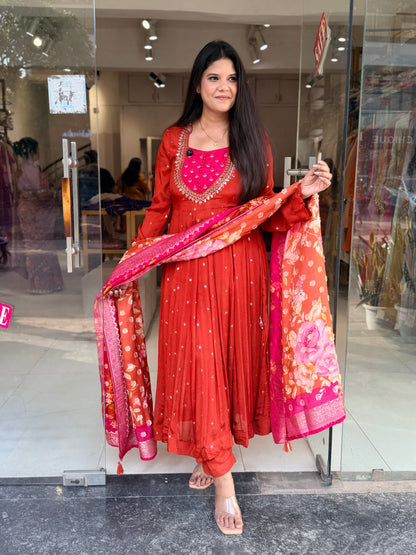 Chinon anarkali suit
