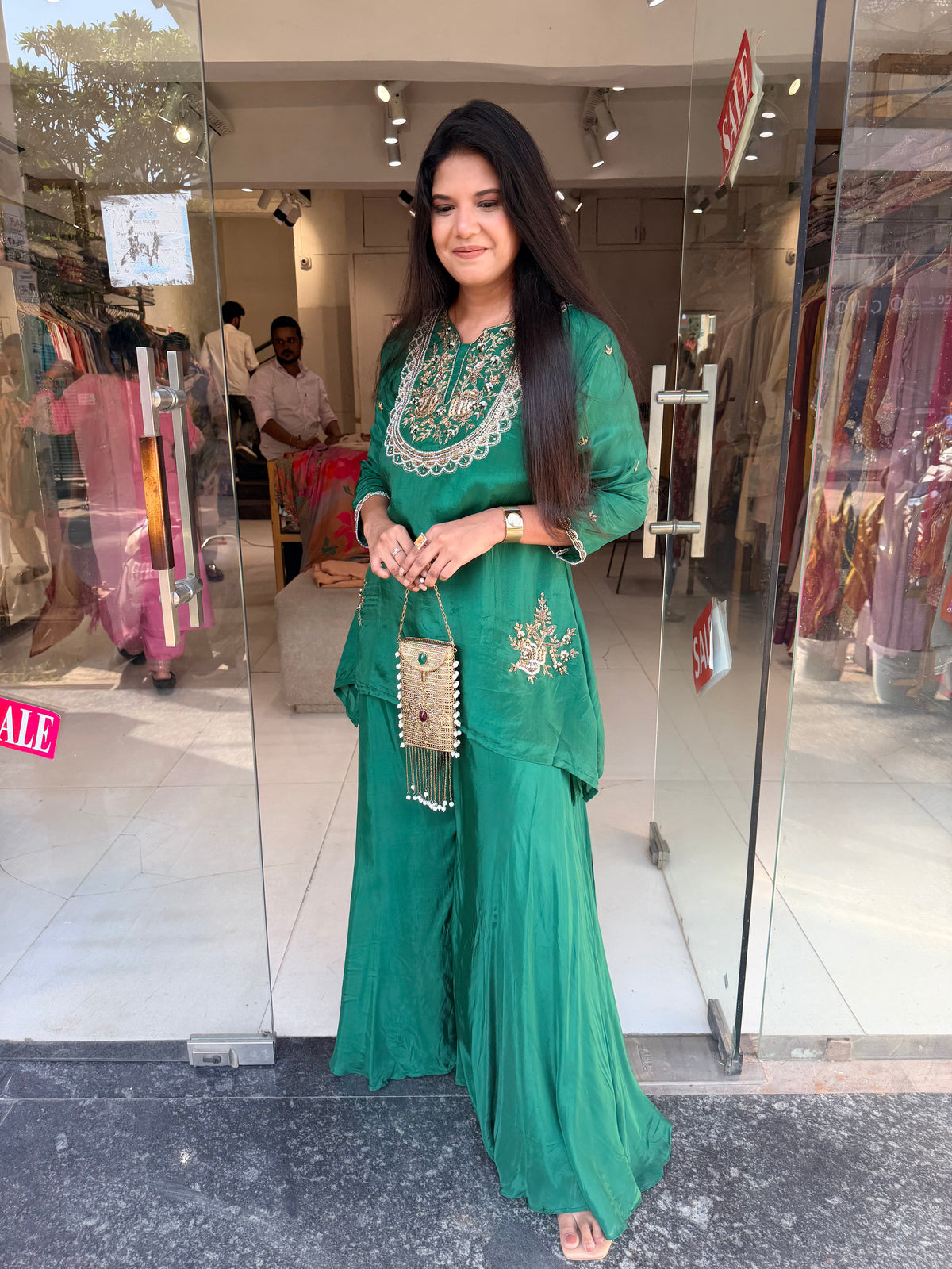 Green embellished co-ord set