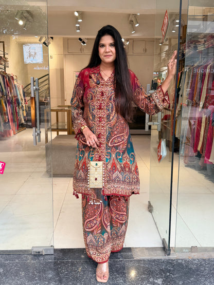Digital print crepe co-ord set