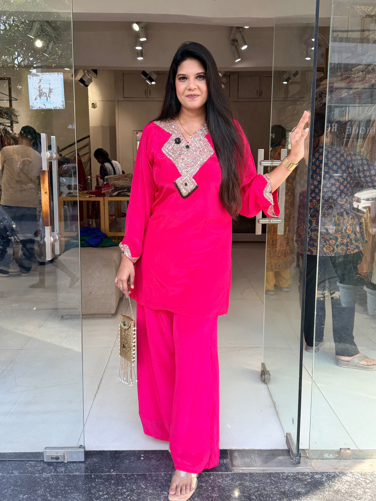 Pink crepe co-ord set