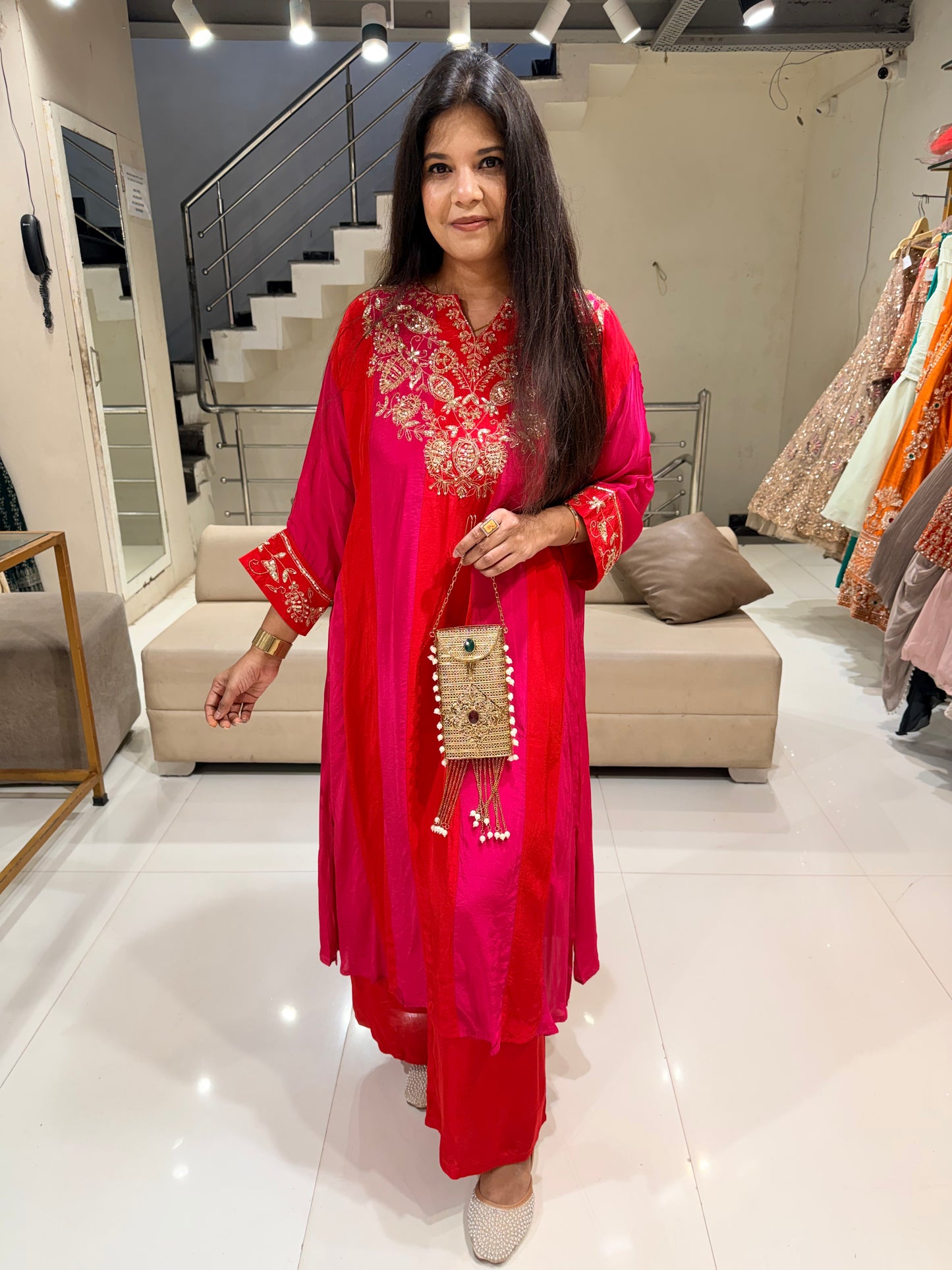 Embellished long co-ord set