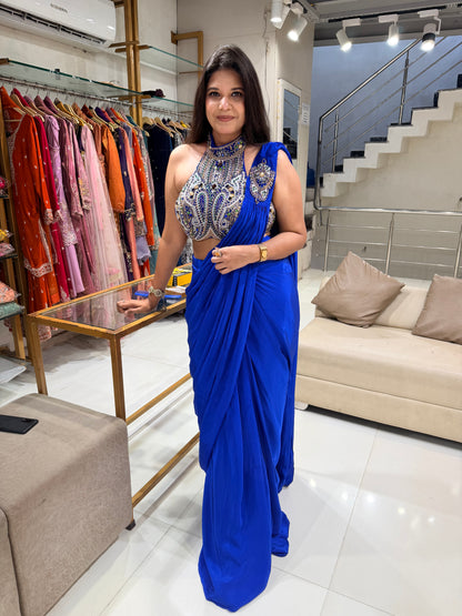 Diwali night drape satin silk saree
