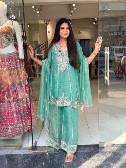 Mahira Real mirror short anarkali sharara suit