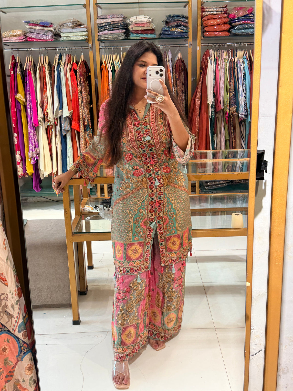 Digital print crepe co-ord set