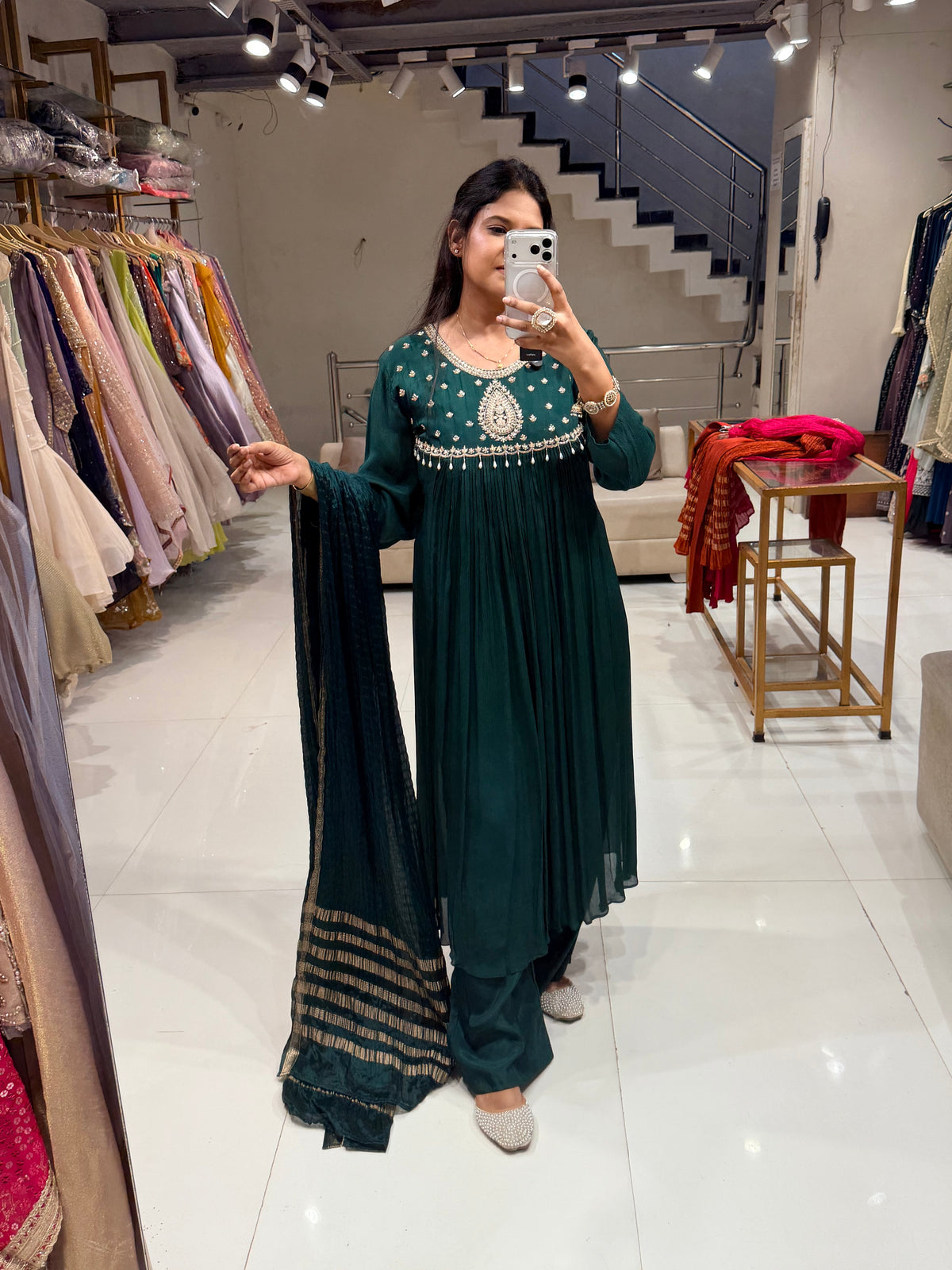 Chinon anarkali suit