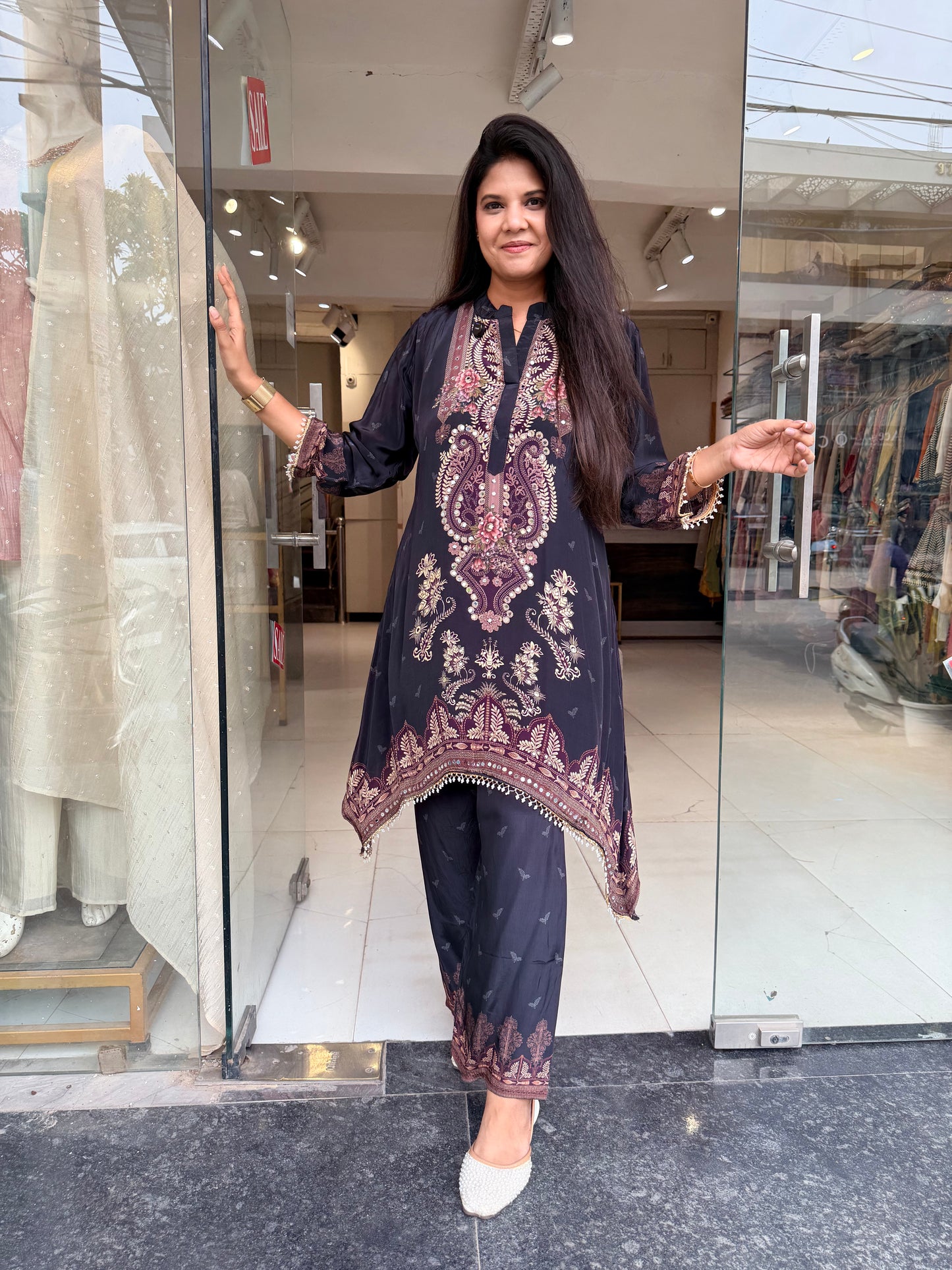 Balck digital print co-ord set
