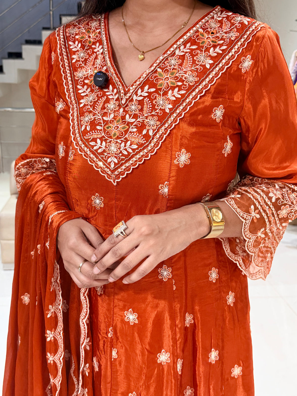 Crepe anarkali suit