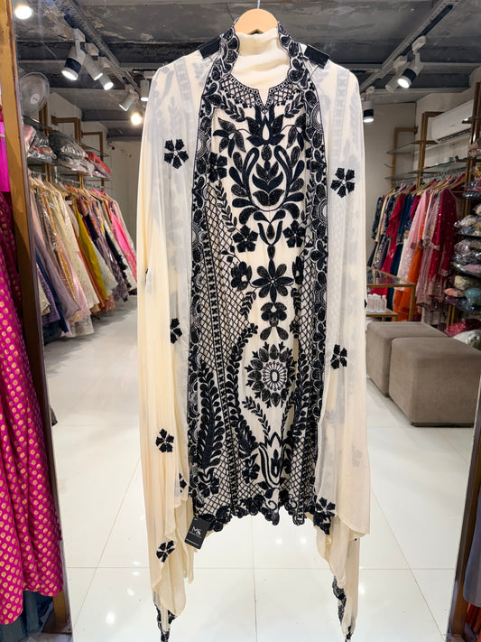 Georgette embroided beads unststiched suit