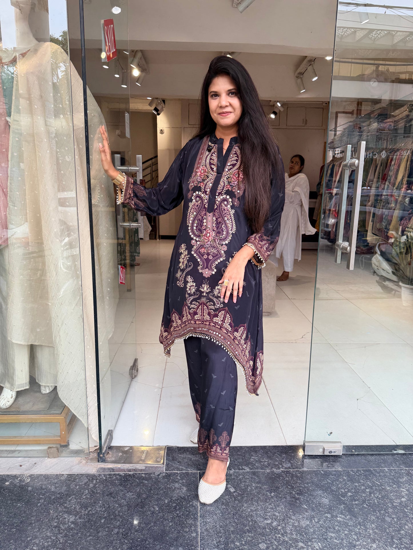 Balck digital print co-ord set