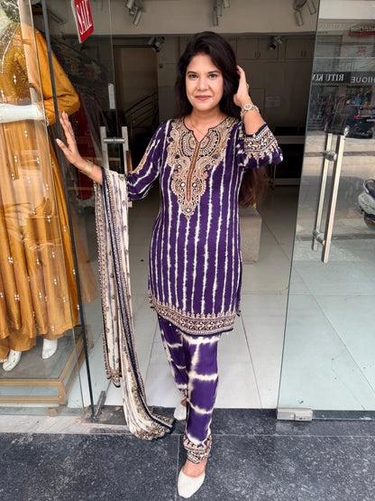 Crepe leheriya suit