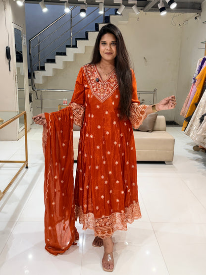 Crepe anarkali suit