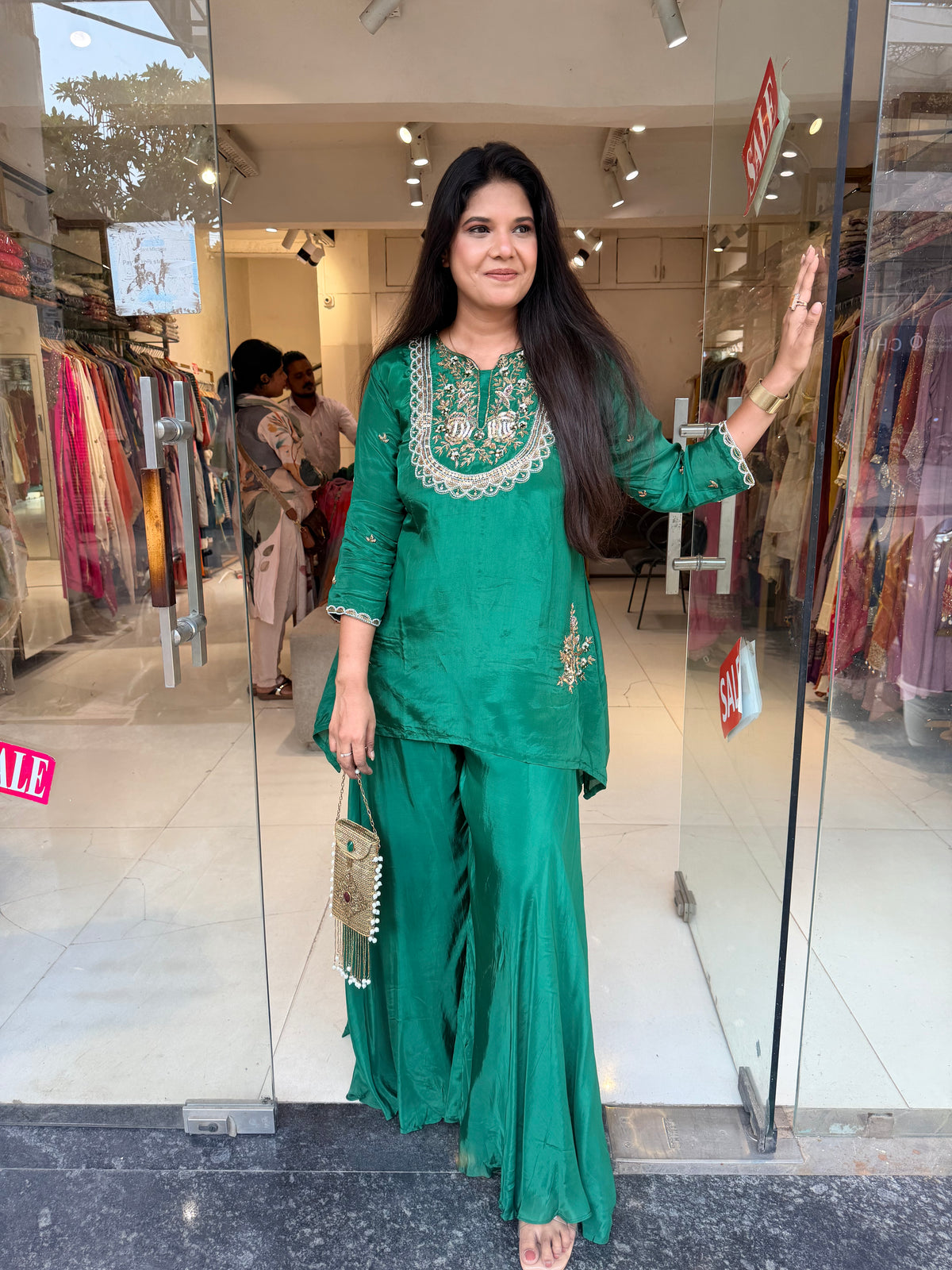 Green embellished co-ord set