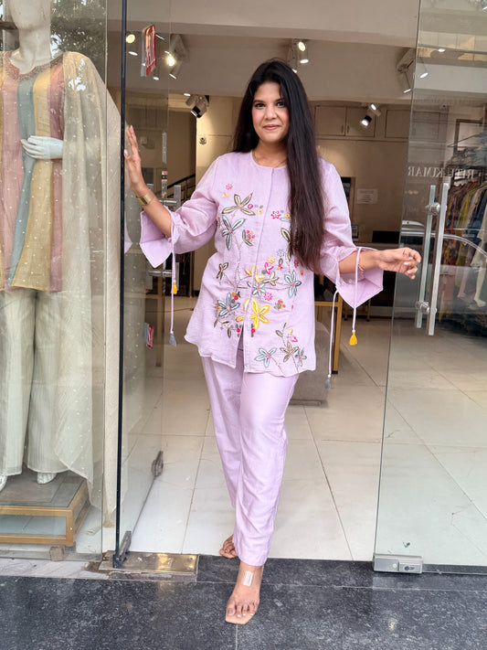 Thread embroided co-ord set