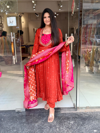 Chinon anarkali suit