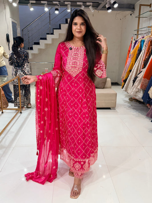 Crepe anarkali suit