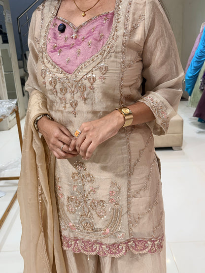 Embellished sharara suit