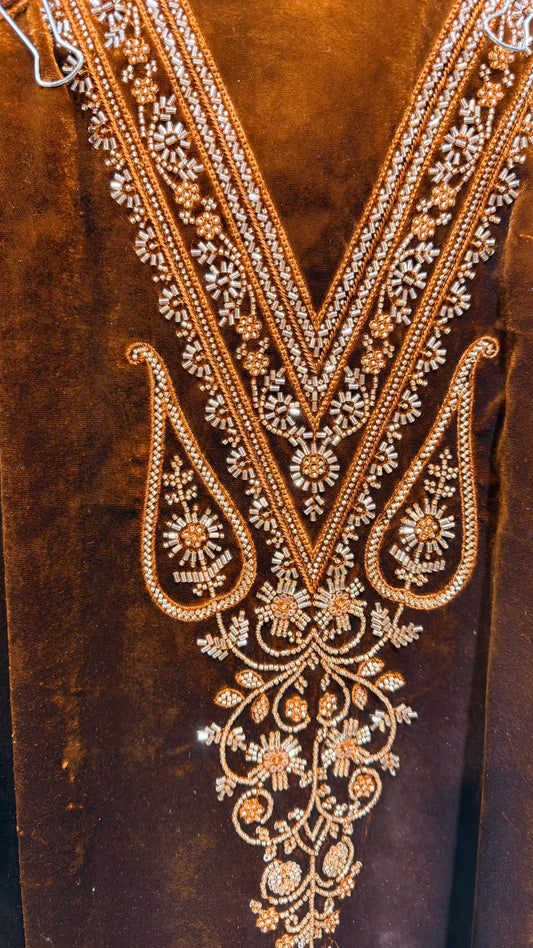 Unstitched velvet suit