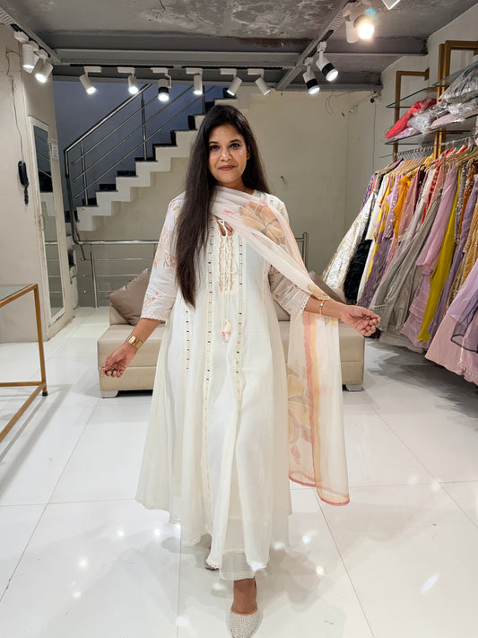 Mirror work anarkali suit