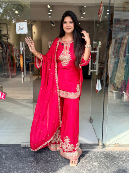 Karwachauth special apple cut sharara suit