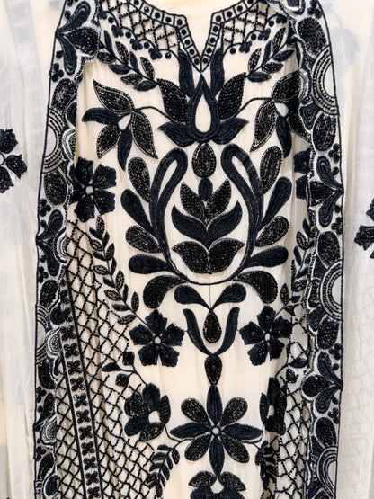 Georgette embroided beads unststiched suit