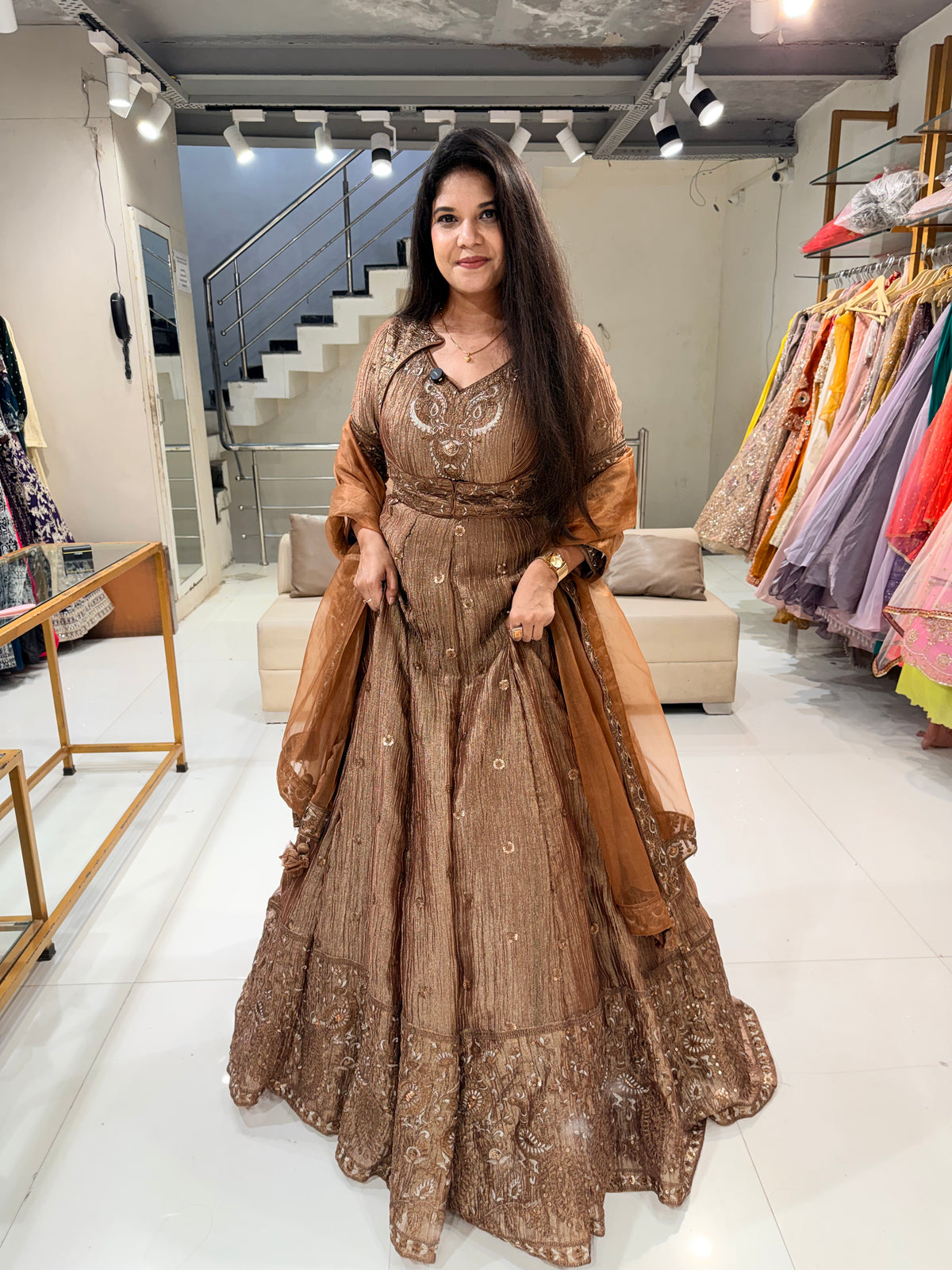 Detachable jacket long maxi gown