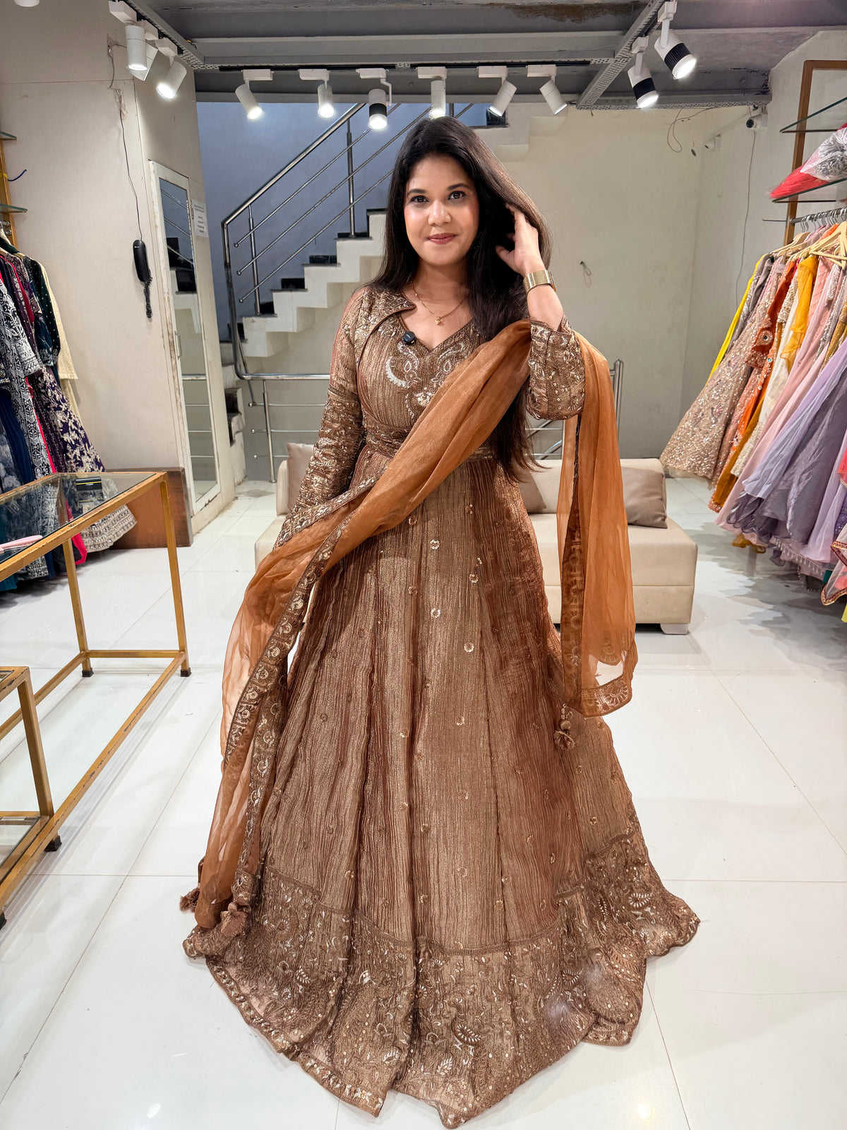 Detachable jacket long maxi gown