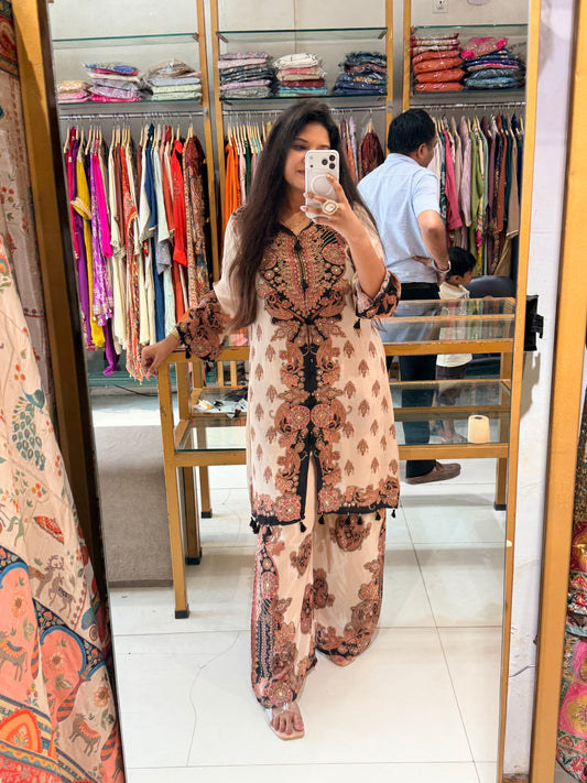 Natural crepe co-ord set