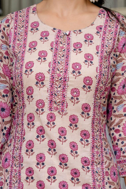 Menka printed cotton straight suit