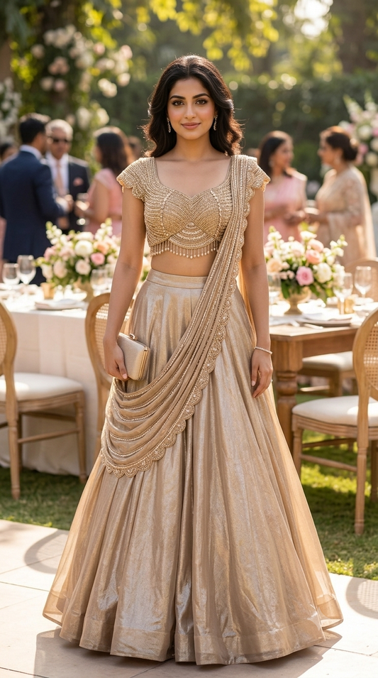 Nakhrili Drape lehenga set