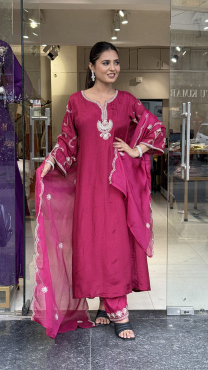 Royal pink a line 3pc suit