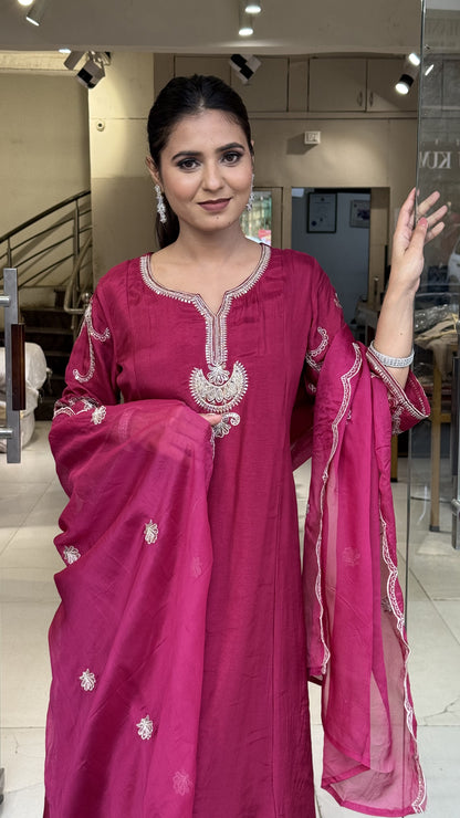 Royal pink a line 3pc suit