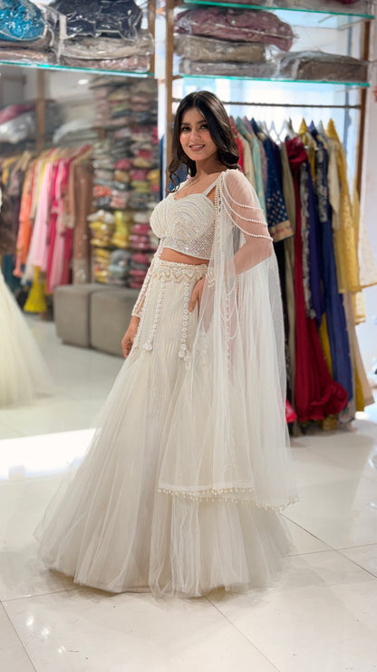 Pearl fishcut lehenga set