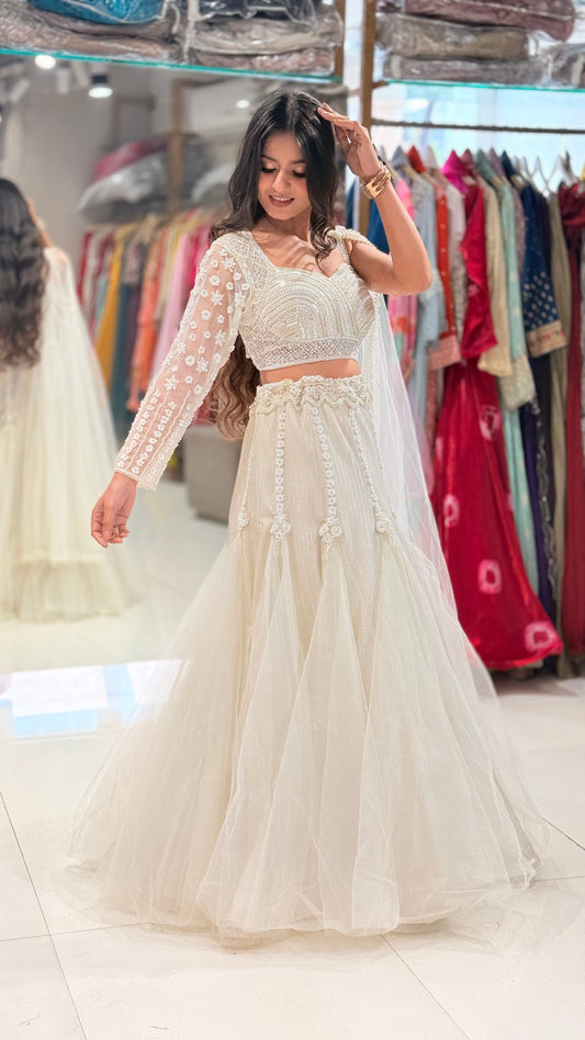 Pearl fishcut lehenga set