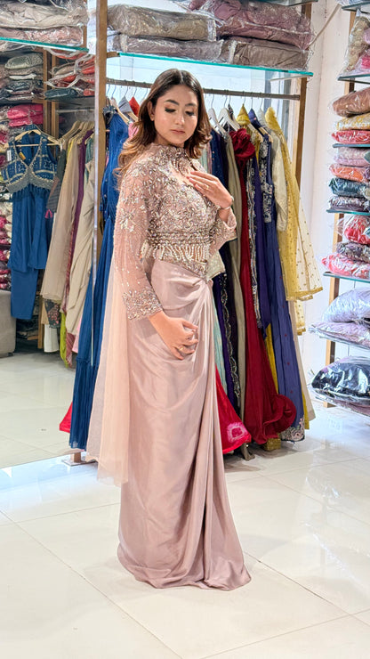 Mermaid mauve indowestern dress