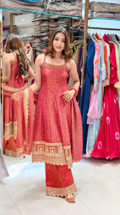 Step anarkali suit with plazo