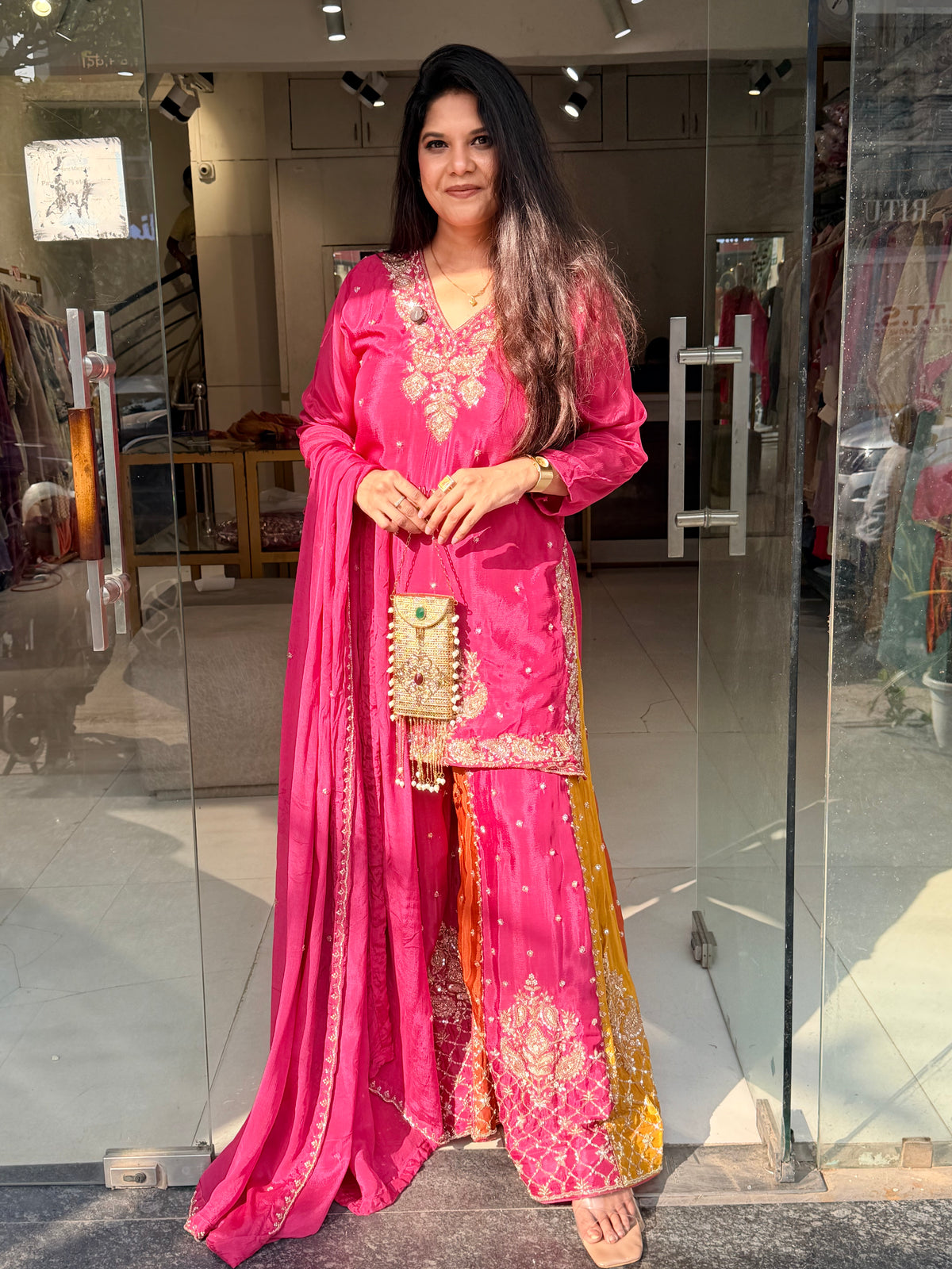 Multi plazzo sharara suit