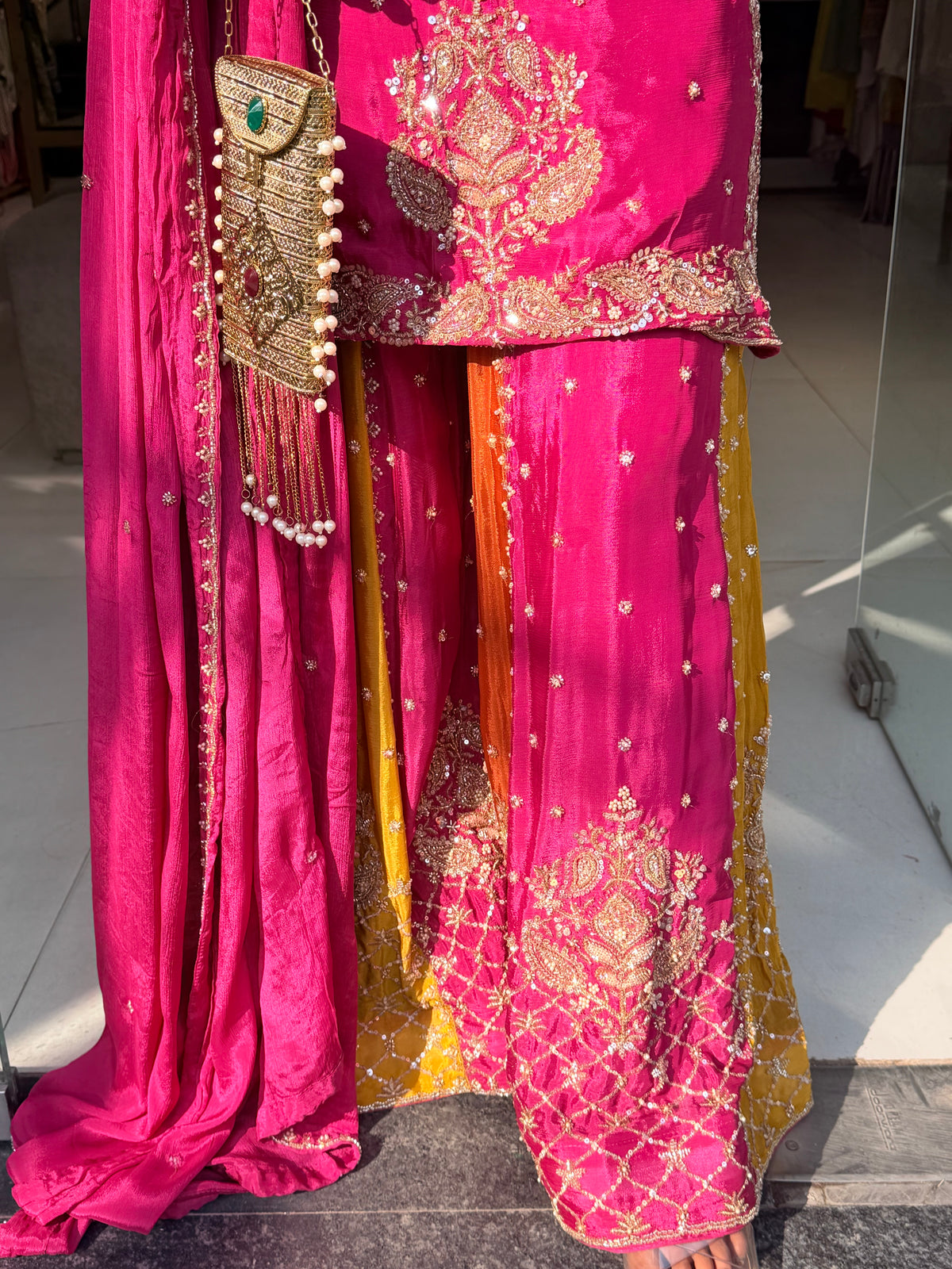 Multi plazzo sharara suit