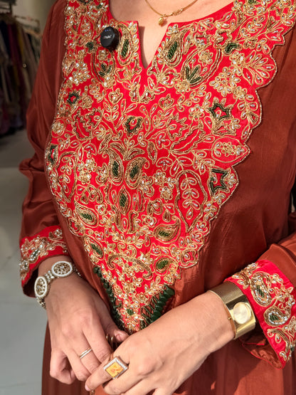 Long kurta crepe co-ord set