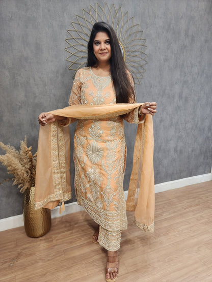 Kareena long straight cut suit