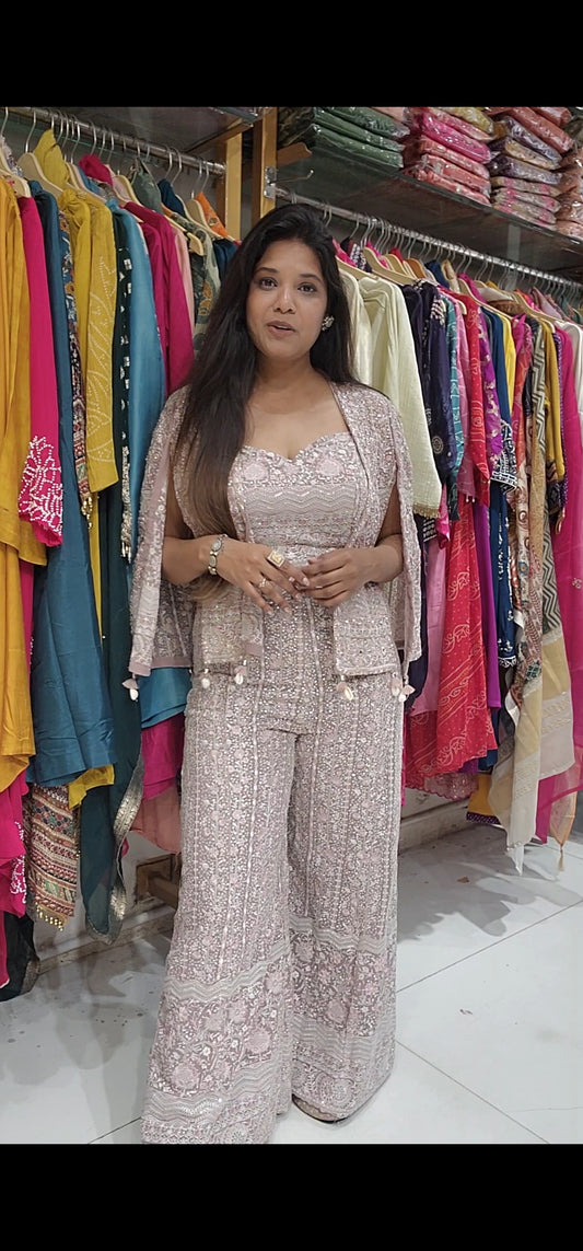 Cape style indowestern co-ord