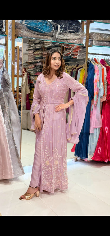 Centre slit indowestern dress