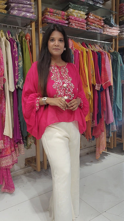 Kaynath yellow kaftaan style cape with plazo