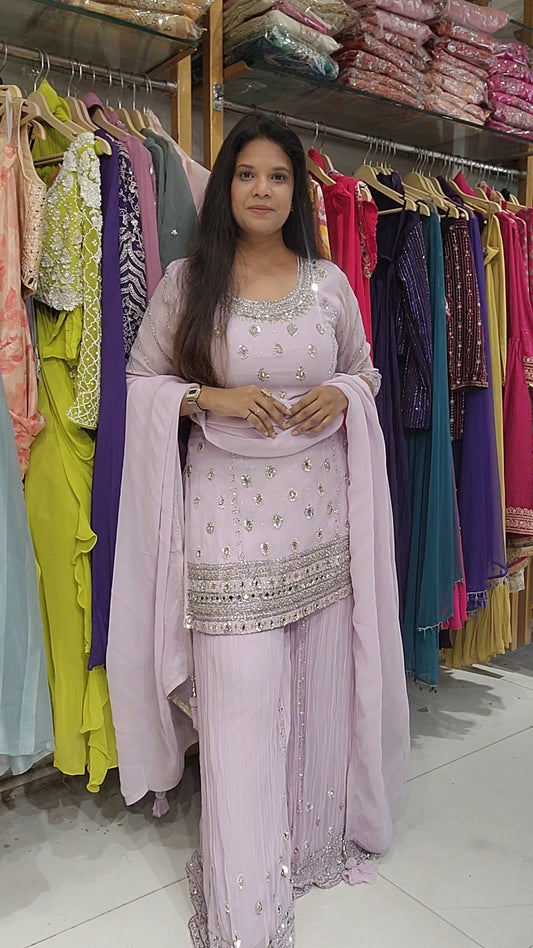 Onion pink sharara suit